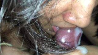 Indian closeup cock sucking with sperm in mouth cumshot video