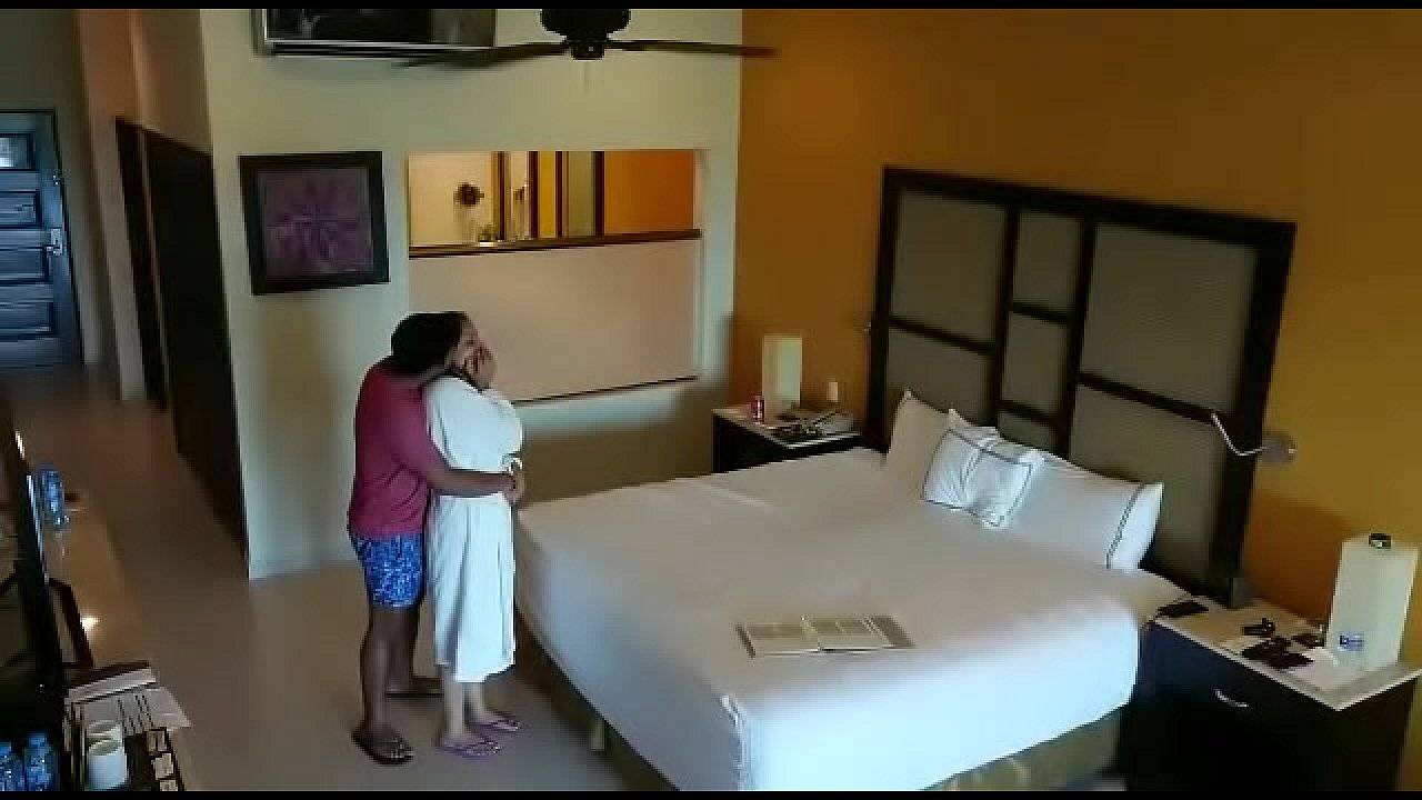 Hidden spy camera caught husband wife having sex in hotel