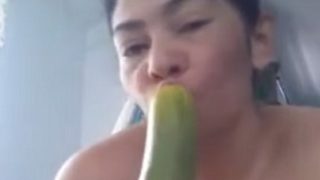 Desi big cucumber masturbation video