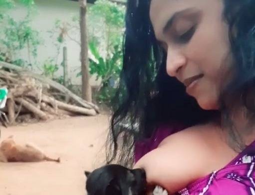 Porno Woman Breastfeeding Milk Puppy