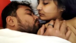 Licking and tickling boobs of beautiful GF