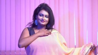 Sucharita Fashion nude saree strip video