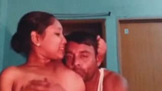 Sexy boobed Bangladeshi bhabhi stripping with husband