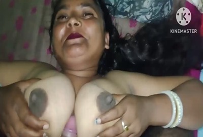 Horny client cums on the whore's tits in Bangladeshi porn