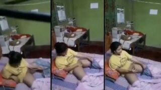 Sexy hostel girl masturbates on video call in Bangladeshi bf
