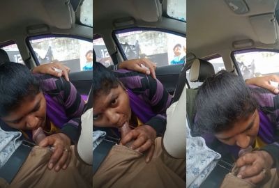 Homemade Video • No Cuts • Delhi — Tamil bf of a lady sucking her husband's dick in the car