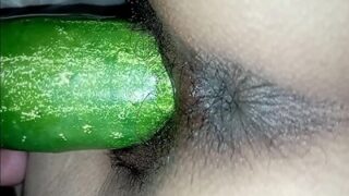 My BF fucks my asshole with a cucumber