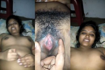 Man shows a Tamil lady's pink pussy in the xxx MMS – AuntyMaza.in – AuntyMaza.in