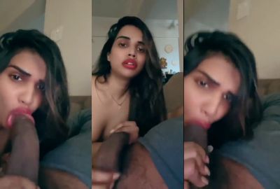A sexy model gives an Indian blowjob to a big-dick guy