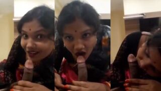 Sexy Bhabhi gives a desi blowjob to her tenant