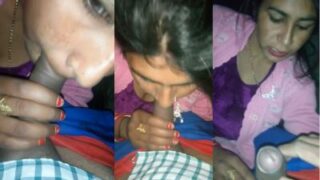 Bhabhi gives a quick desi blowjob to her horny Devar