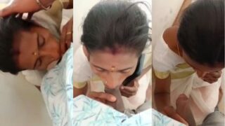 Cheating wife gives an outdoors Tamil blowjob to her BF