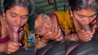 Married lady gives a Telugu blowjob to her ex-lover