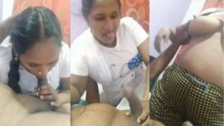 Village lady sucks her lover’s black cock during hotel sex