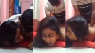 Young guy makes his South Indian GF moan in doggy style